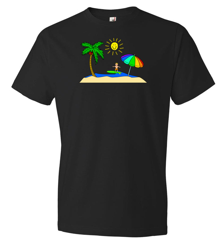 Beach on black unisex T-Shirt
