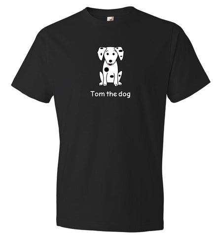 Tom the dog on black unisex T-Shirt