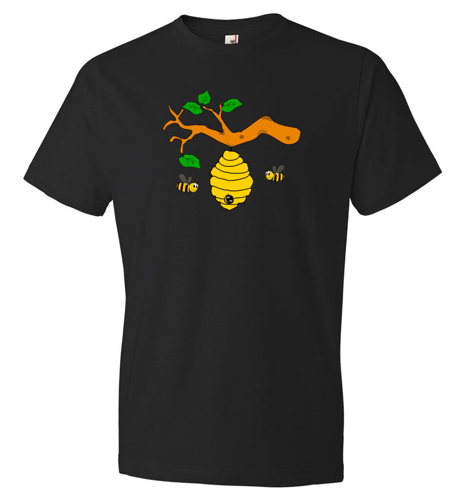 Bees on black unisex T-Shirt
