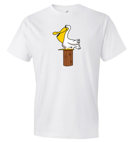 Pelican on white unisex T-Shirt