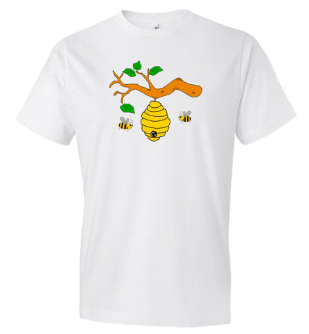 Bees on white unisex T-Shirt